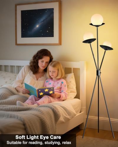 Image of Lightdot Globe Floor Lamp with LED Bulbs Included, Dimmable Floor Lamps,Unique Modern Standing Tall Lamp for Bedroom Living Room /Sofa Beside /Corner Decor-Gold