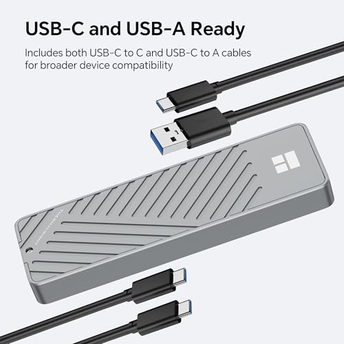 Image of HR-EB101 AC Grey M.2 NVMe SSD Enclosure, 10Gbps USB-C, 2230-2280