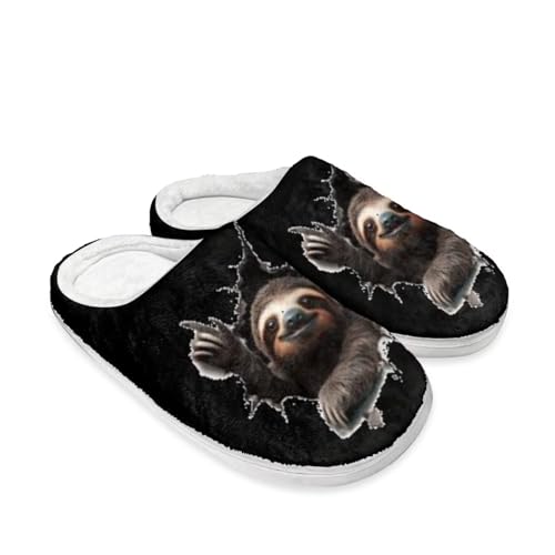 Slippers for Women Men, Soft Scuff Slipper Cozy Warm Fuzzy Slippers, Plush House Slippers Anti-Skid Slip on Shoe