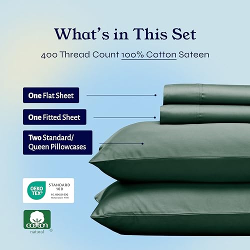 image for California Design Den Natural 100% Cotton Sheets, Soft Queen Sheet Set
