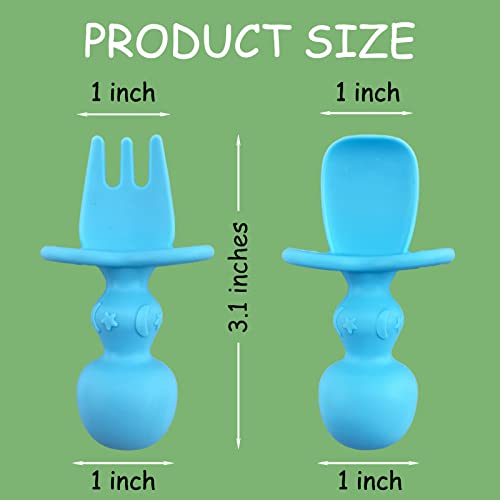 12 Pack Baby Utensils, Silicone Baby Spoons Self Feeding And Baby Forks, Toddler Utensils For Baby Led Weaning, Chewable Utensils First Stage #TOP3