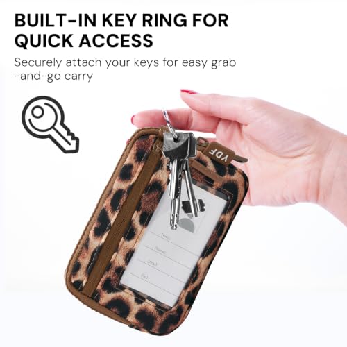 Image of YDF The Small Wristlet Wallet for Women - Water-Resistant Nylon Coin Purse with Clear ID Window, Detachable Wrist Strap & Keychain, Everyday Carry Card Case Pouch