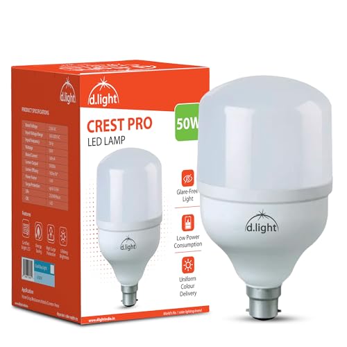 Image of d.light 50W LED Bulb Color for Home & Office have B22 LED Bulb Base with High Voltage Protection and Eco Friendly Energy Efficient, Pack of 1