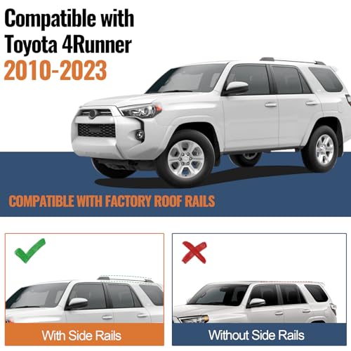 Wonderdriver Roof Rack Cross Bars Compatible with Toyota 4Runner 2010-2024 (with Factory Side Rails), Heavy Duty 220lb Aluminum Crossbars Rooftop Cargo Bag Kayak Bike Luggage Snowboard Skiboard