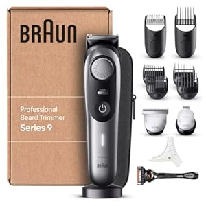Braun Tondeuse Electrique A Barbe Series 9 BT9440 Pour Hommes, Avec La Lame La Plus Affûtée De Braun Et Un Sabot De Précision, 40 Réglages De Longueurs, Étanche, Étui De Voyage, Rechargeable