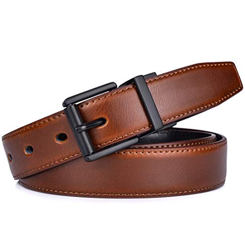 Beltox Men’s Belt Dress Casual Reversible Leather 1.1” w Roller Buckle Rotated4