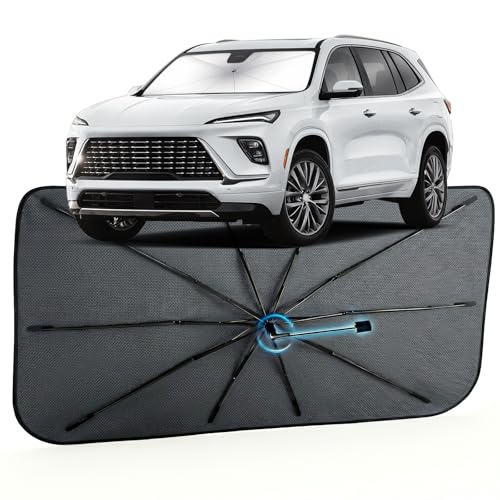 Image of Car Windshield Sun Shade for Buick Enclave 2018-2026 -[Reflective Coated Fabric] Sunshade Umbrella for Front Window, Car Shades Sun Visor Keep Car Cool and Protects Interior, 1:1 Exact Fit