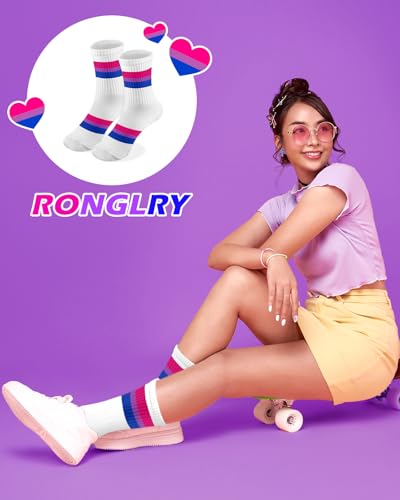 image for Ronglry LGBTQ Rainbow Socks Gay Pride Accessories Outfits for Women Me