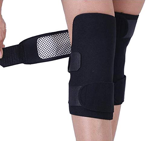 Cthoper 1Pair Self Heating Knee Brace Sleeve, Adjustable Tourmaline Magnetic Therapy Knee Pad Support With Open Patella Stabilizer #TOP4
