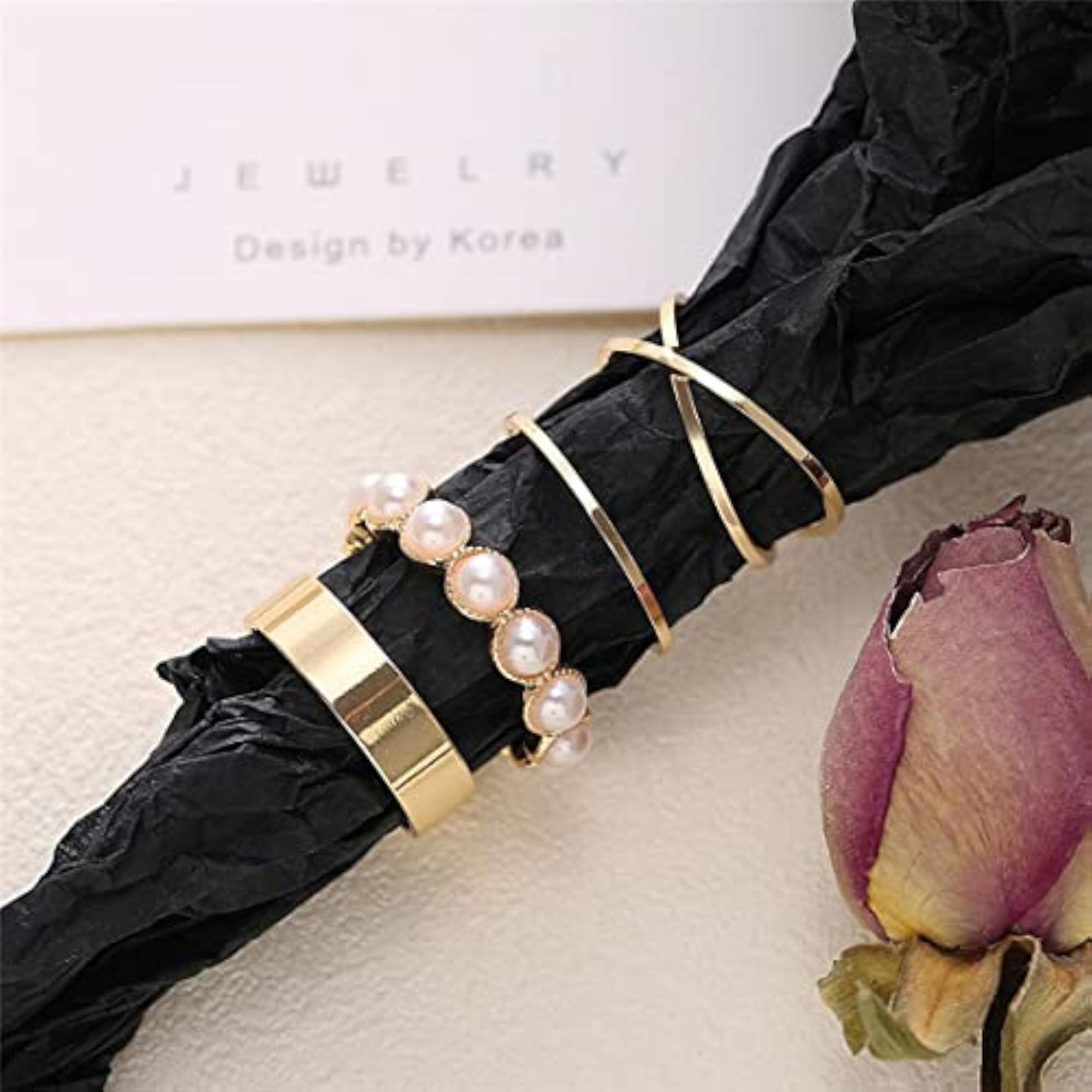 Stackable Rings Set of 4 - Gold Plated