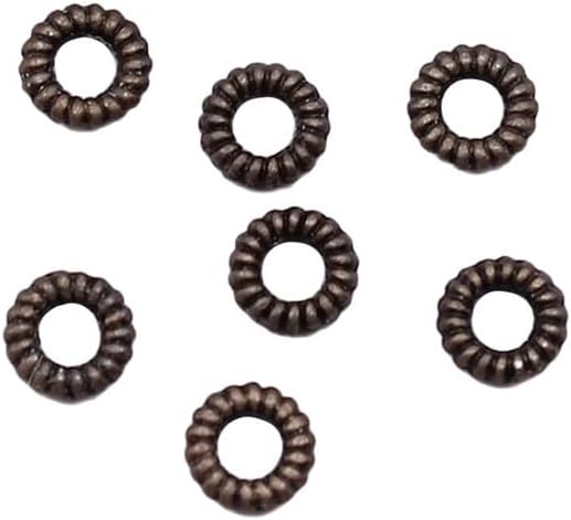 Spacer Bead Caps for Jewelry Making, 3x4mm, Gun Black Color, 100 Pieces