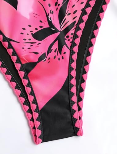 Image of ZAFUL Women's Bandeau Bikini O Ring Strapless Tie Back High Cut Two Piece Swimsuit Bathing Suits