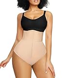 SHAPELLX Shapewear for Women Body Shaper Tummy Control Thong High Waisted Panties Beige Higher Power Panty (Beige, Medium)