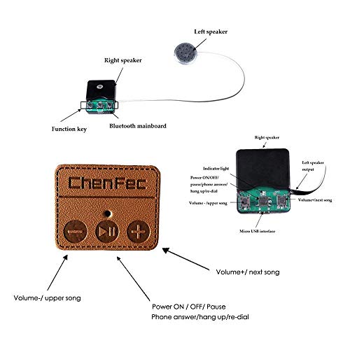 Chenfec Bluetooth 5.0 Beanie Hat Wireless Headphone Beanie Caps Built-In Mic&Speaker Hands Free For Women & Men Outdoor Sport-Black #TOP4