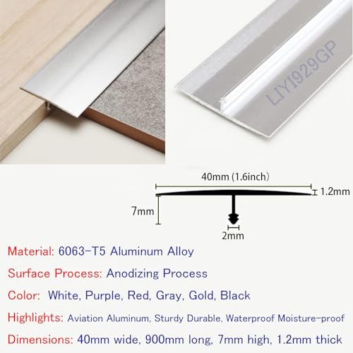 Tira de transición impermeable para baño y pasillos con suelo laminado 6
