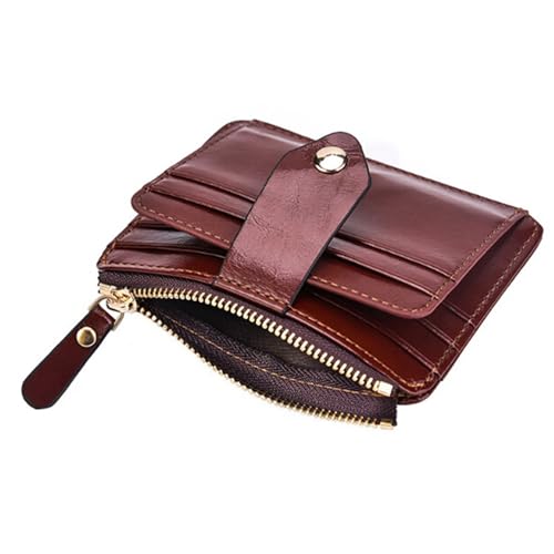 men's wallet Luxury Slim Bifold Wallet for Men Mini PU Leather Card Holder Stylish Small Wallet in 2 Colors(Brown)2