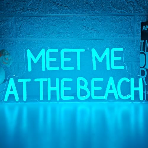 Meet Me At The Beach Neon Sign for Wall Decor
