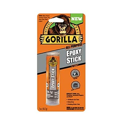 Gorilla All Purpose Epoxy Putty Stick, 2 Ounce, Grey, (Pack of 1)