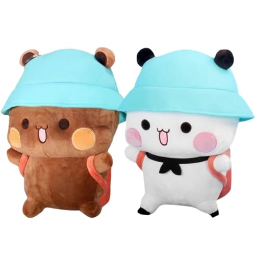 Vmxlso 2-Piece Bubu & Dudu Stuffed Animals White & Brown Bear Plushies Panda Plush Toys for Kids