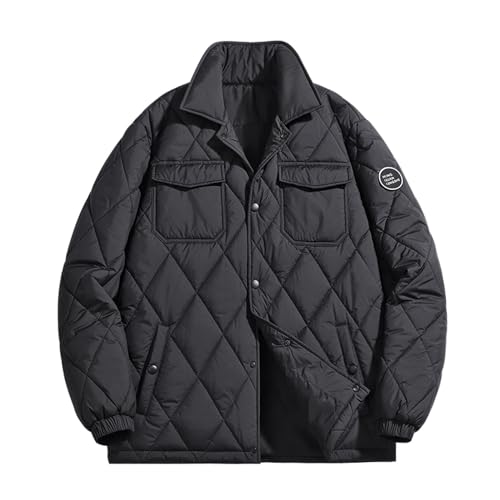 AQAYL Mens Snap Button Puffer Jacket Lightweight Collar Quilted
