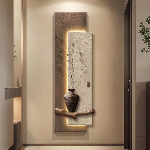 Modern Large 3D Wall Art Decor With Simulated greenery,Sandstone finish