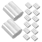 BUGUUYO 100pc Aluminum Crimping Loop Sleeves Double Hole Wire Rope Clamps Wire Rope Clamp Cable Ferrules for Home Industrial