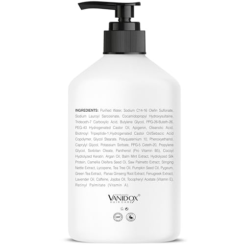 VANIDOX ReFortix Korean Shampoo, Enriched with Ginseng, Green Tea, and Camellia Oil, Supports Growth Stage and Helps Reduce Hair Loss for Stronger Hair (16 fl oz)