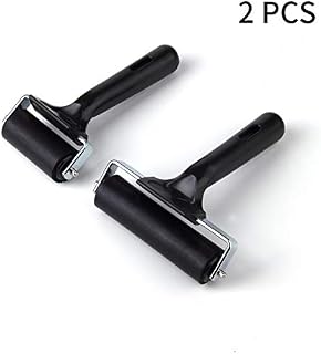 2Pcs Rubber Roller Brayer Rollers Hard Rubber 3.8 and 2.2 Inch for Printmaking