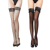 DISEÑO ANTIDESLIZANTE: el cordón está diseñado con silicona antideslizante, que puede evitar que los calcetines se resbalen y no se ricen fácilmente. El encaje floral clásico es más sexy y de moda. Dos estilos diferentes de medias pueden satisfacer sus diferentes necesidades. Consejos: para evitar que el cabello se pegue a las tiras de silicona, lávelas por separado, lo que puede prolongar el tiempo de uso de la silicona.