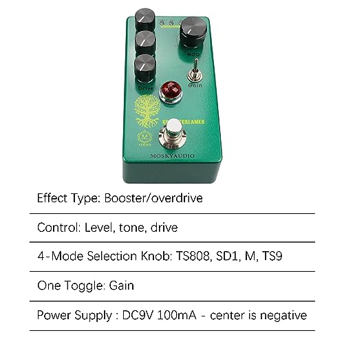 Jemora Booster/Overdrive Pédale d’effet Guitare Commutateur 4 Modes & Commandes Niveau/Tone/Drive Processeur d’effets d’effet Guitare Overdrive Numérique Portable Compact pour Guitare - Les Beatles, Paul McCartney, John Lennon, RIngo Starr, George Harrison Jemora Booster/Overdrive Pédale d'effet Guitare Commutateur 4 Modes & Commandes Niveau/Tone/Drive Processeur d'effets d'effet Guitare Overdrive Numérique Portable Compact pour Guitare – Image 4