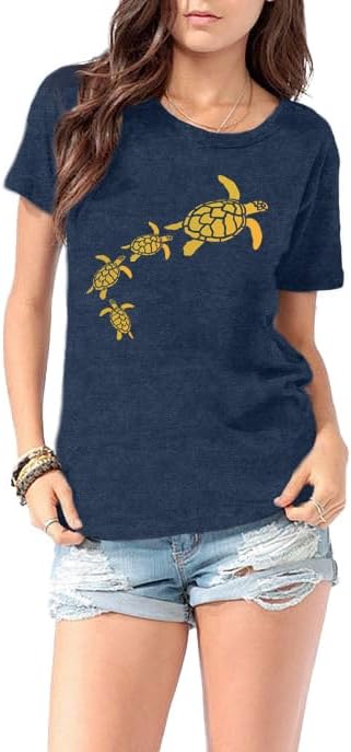 LBP Sea Turtle Shirts for Women Hawaiian Tortoise T-Shirt Summer Beach Turtle Tee Tops - Image 5