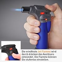 UNILITE Sturmfeuerzeug mit Gas – Jetflame Brenner Set, Blau – Ansicht 5