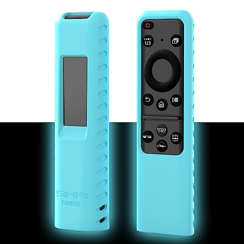 Sikai Remote Control Cover for Samsung Smart SolarCell Remote TM1204A/TM2360E/TM2361E BN68-15687D, Anti-Lost Skin-Friendly Anti-Slip Shockproof Silicone Remote Cover with Lanyard (Turquoise Blue)