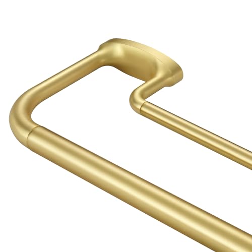 Mayrhyme Double Curtain Rods, Wrap Around Curtain Rod for Windows, Internal Splicing 1'' Front and 5/8'' Back Adjustable Curtain Rod with Aluminum Finials and Brackets (Brass, 28-150") by Mayrhyme - Used condition - US$37.44