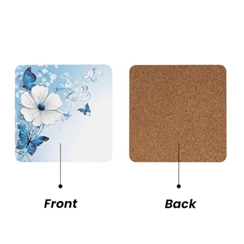 Dessous de verre carrés en liège MDF pour thé, boisson et maison - 3