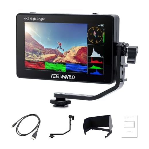 FEELWORLD F6 PLUSX 5.5 Inch 1600nit High Bright DSLR Camera Field Touch Screen Monitor with HDR 3D Lut Small Full HD 1920x1080 IPS Video Peaking Focus Assist 4K HDMI
