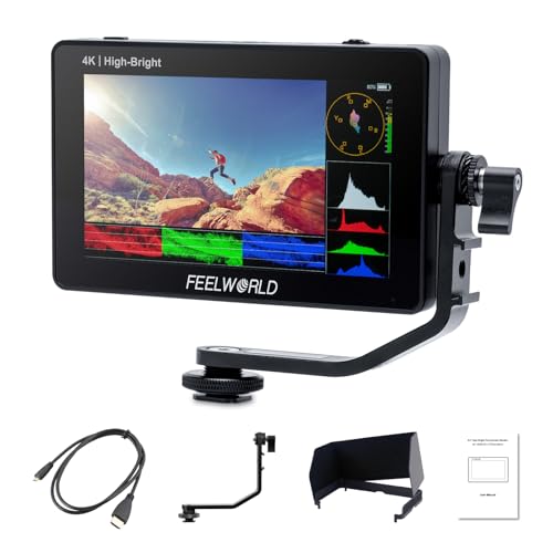 FEELWORLD F6 PLUSX 5,5 pollici 1600nit Monitor da Campo 4K HDMI Monitor Touch Screen ad alta luminosità per fotocamera DSLR con HDR 3D Lut Piccolo Full HD 1920x1080 IPS Video Peaking Focus Assist