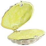 Mikikit Dekorativer Schmuckkasten aus Legierung Kleine Schmuckschatulle mit Strasssteinen Ohrring...