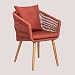SKLUM Pack de 6 Sillas de Comedor Barker Madera de Acacia - Poliéster Rojo Teja