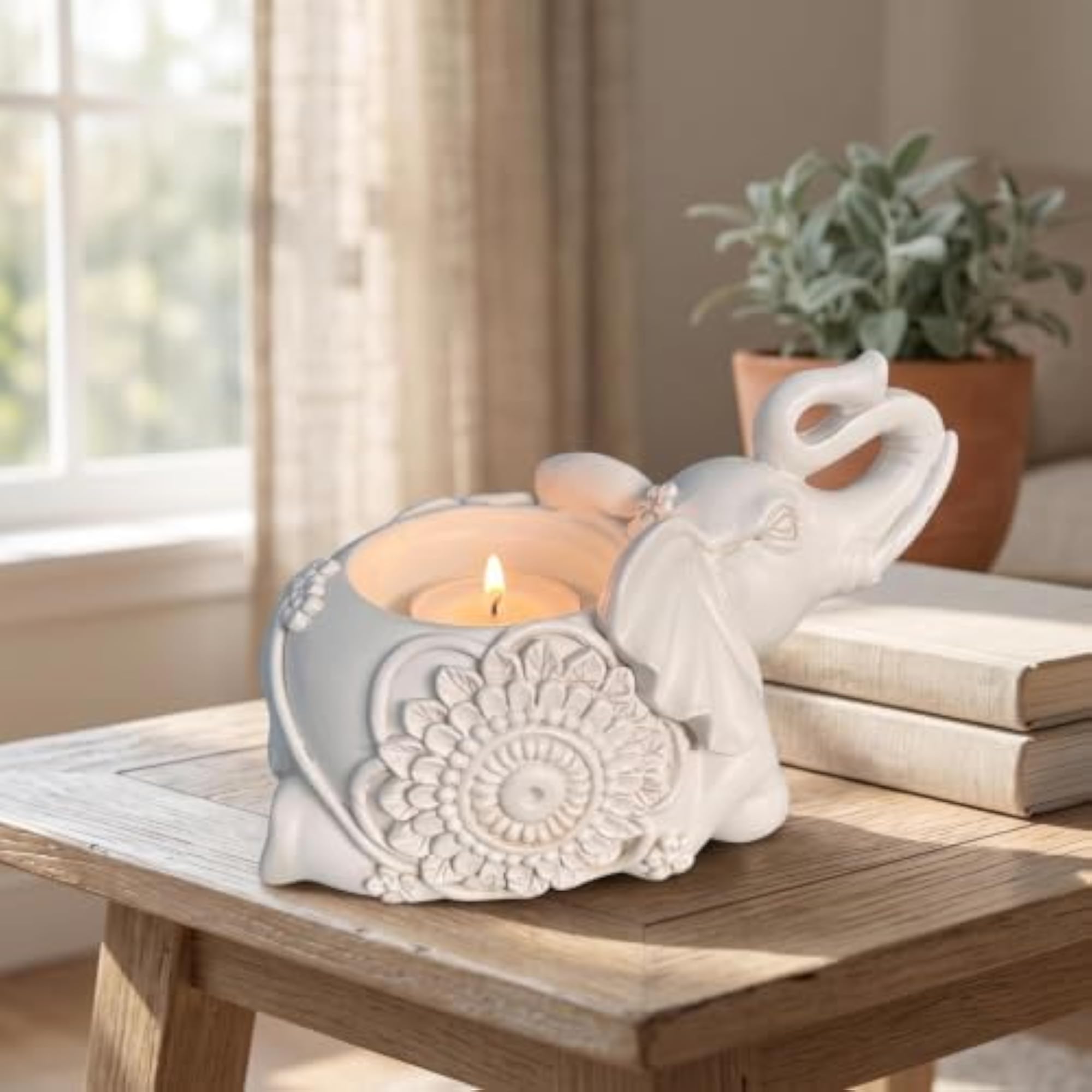 Elephant Candle Holder, Ornamental Tabletop Decor