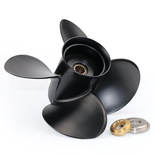 Image of CAPTAIN 4 Blades Propeller Fit Yamaha Outboard Engine t50 60hp t60 70hp f70 75hp f75 80hp f80 85hp 90hp f90 f100 115hp F115 130hp 15 Tooth Spline Prop