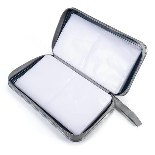 LIOVODE CD Storage, 96 Capacity CD Wallet Holder Organizer Hard Plastic Disc Blu ray Storage for Car (96 Capacity, Dark Blue) - Image 3