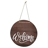 IMIKEYA Willkommensschild Für Haustür Aus Holz Türschild Zum Aufhängen Mit Band Rustikales Veranda-anhänger Für Restaurant Fotogeschäft Buchhandlung