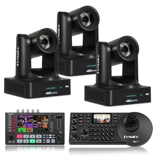 FoMaKo 4K 60FPS NDI HDMI20x Optical Zoom PTZ Camera, AI Auto-Tracking Gen 3, Supports Water Sports Live Streaming Including Swimming, Diving, Water Polo,Sailing Live Competions(K800NX3+M4+KC608)