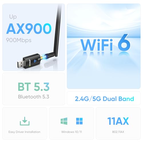 Edup EP-AC1687 Ax900M Usb Wifi 6 Adapter Bluetooth 5.3 Bt5.3 thumb #1