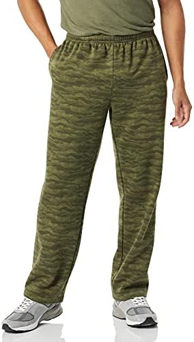 Amazon Essentials Men's Fleece Sweatpant (Available in Big & Tall), Green, Abstract/Camo, Large