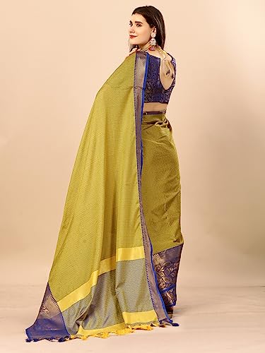 Image of Avantika Fashion Women's Woven Cotton Silk Art Silk Banarasi Saree With Blouse Piece
