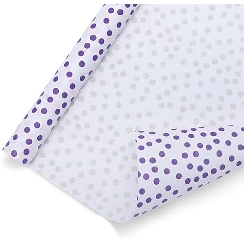 Purple Papers Wrapping Paper - Mini Roll - 18 Inch X 33 Feet - Polka Dots Design for Birthday, Holiday, Wedding, Baby Shower (Purple) Cover