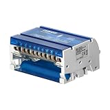 Miratic 4-reihiger Verteilerblock Hutschiene TH35 | Verbindungsklemme für Schaltschränke Verteiler und Elektroinstallationen (11 Drähte)