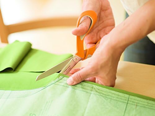 Fiskars Fabric Scissors RazorEdge Softgrip 23 cm, Stainless Steel Blade/Plastic Handles, Orange, 1014578